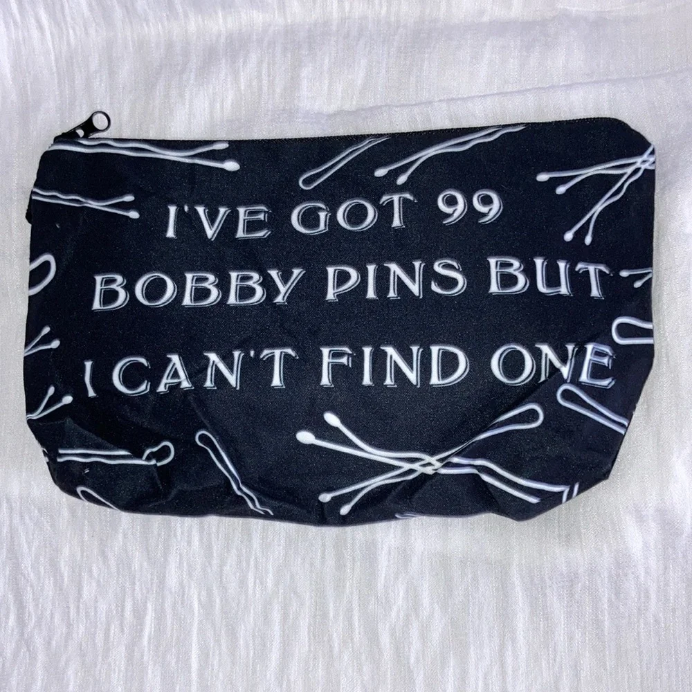 Cosmetic Case NWOT Make up Pouch Unbranded Black & White - Picture 15 of 15